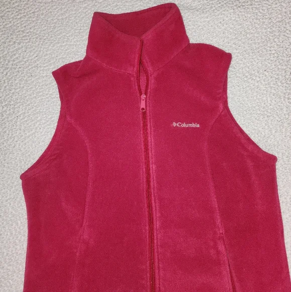 Columbia Red Fleece Vest Jacket - Picture 6 of 11